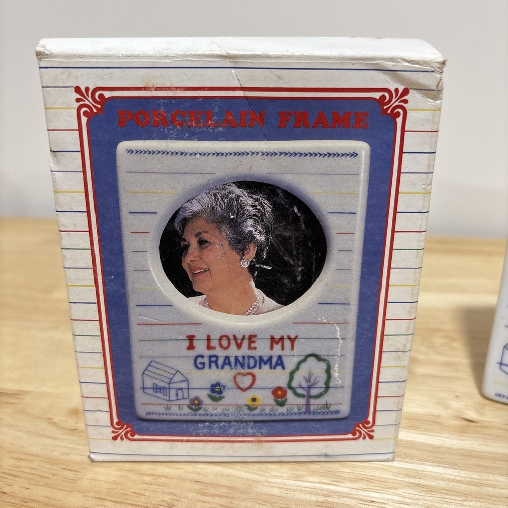 Vintage I‎ Love My Grandma Ceramic Frame 4.75" In Box - Picture 7 of 8